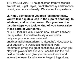 Illustration for article titled Wisconsin Players Are Obsessed With The Stenographer